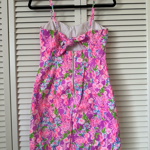 EUC Lilly Pulitzer Shelli Stretch Fitted Dress Amethyst Moms The Word Size 2 - Picture 5 of 7